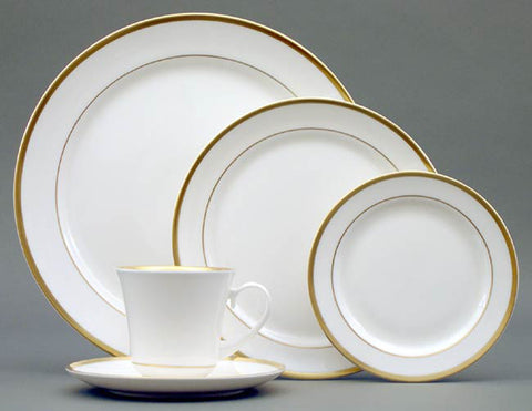 Pickard Gold Rim 5PPS (includes monogrammed salad plate & cup)